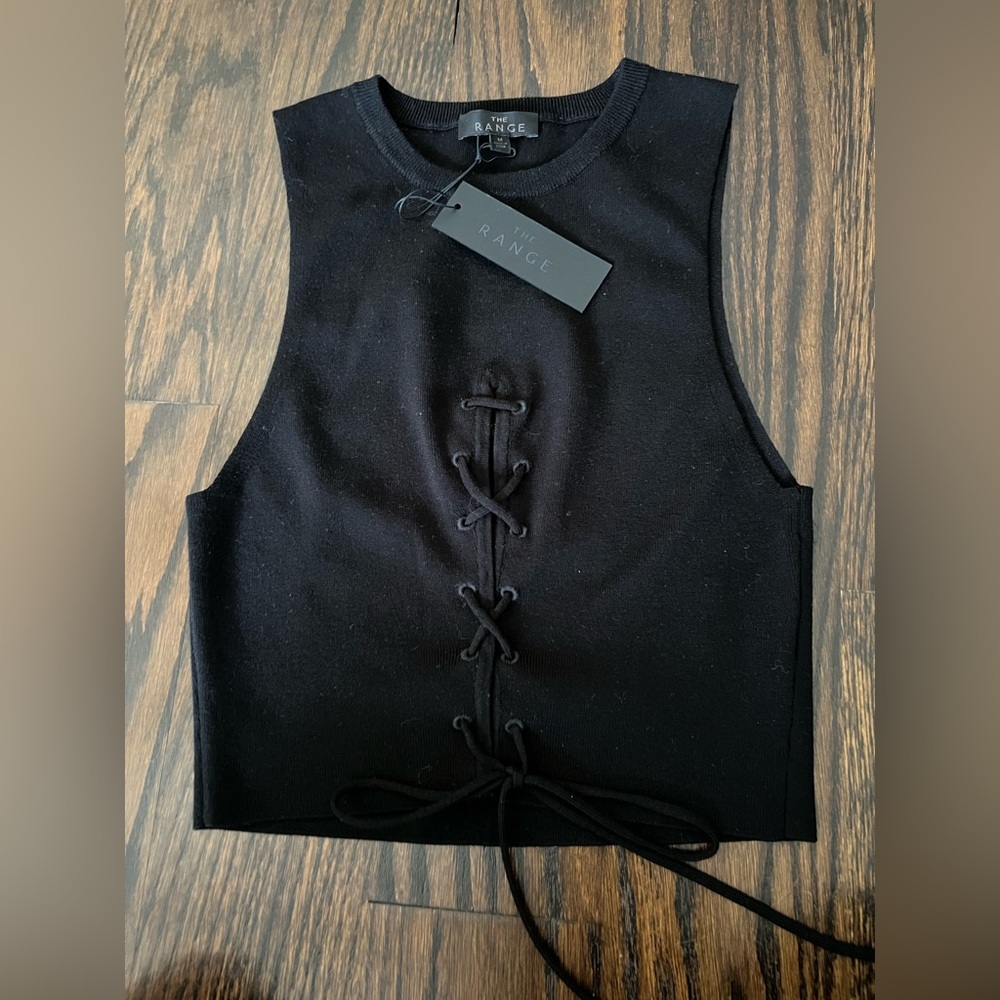 The RANGE Black Lace-Up Women's Tank Top